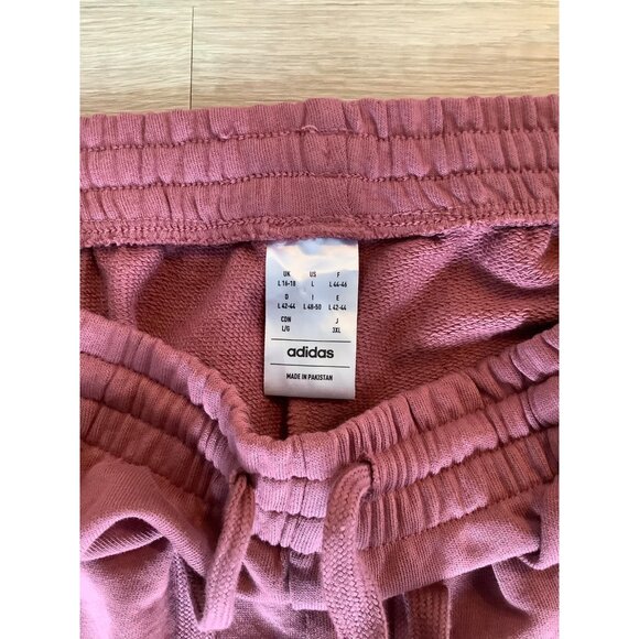 Adidas Preloved Crimson All Szn French Terry 3-Stripes Straight Leg  Women Sz L - Picture 6 of 6